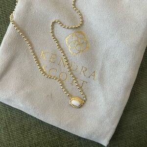 Kendra Scott Gold Necklace with White Oval Pendant